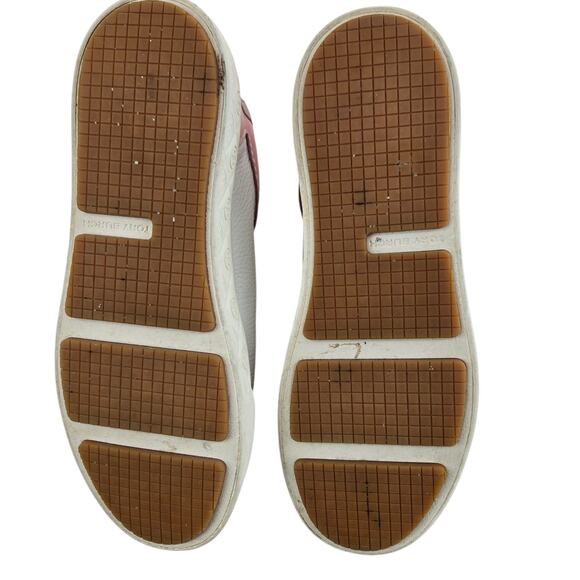 Tory Burch Ladybug Platform Sneakers Womens 9 White Leather Pink Low Top Logo - Picture 10 of 14